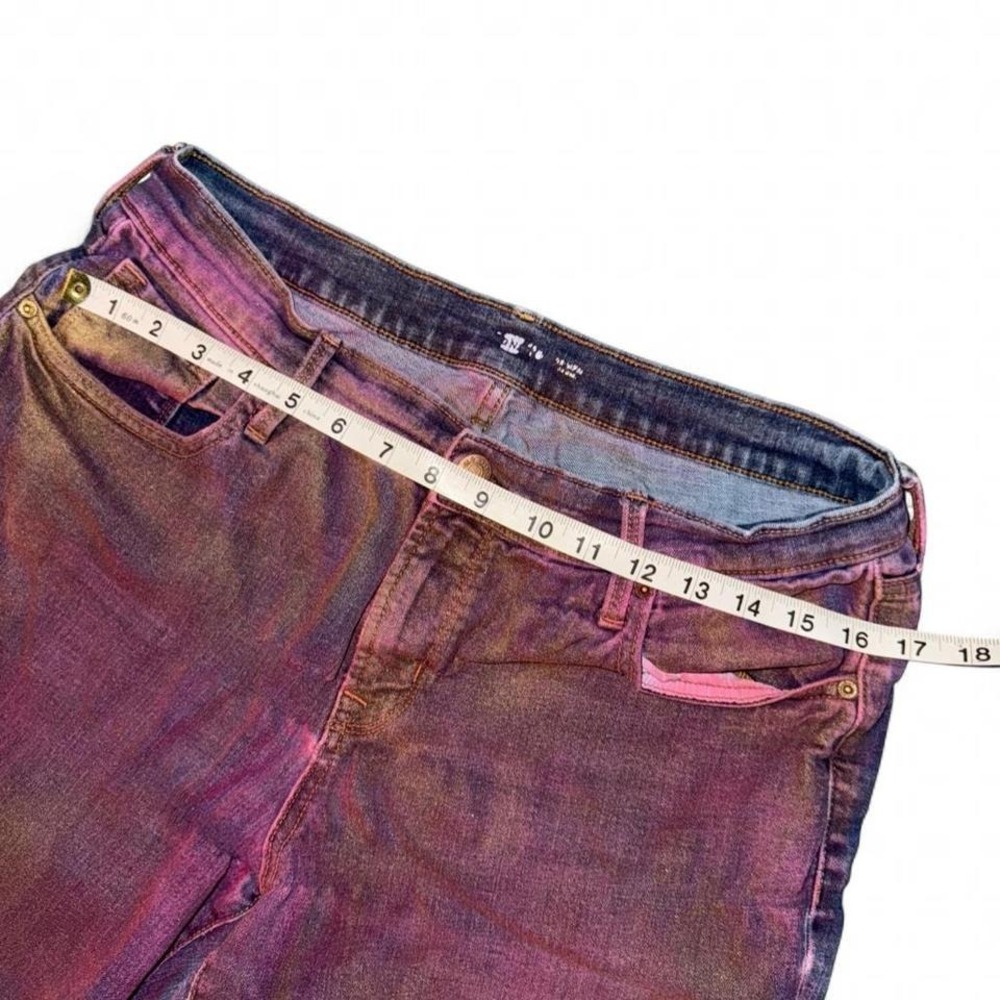 Whimsical Hot Pink gold chunky pastel rhinestone jeans.Upcycled. Ladies 12. - Picture 4 of 7